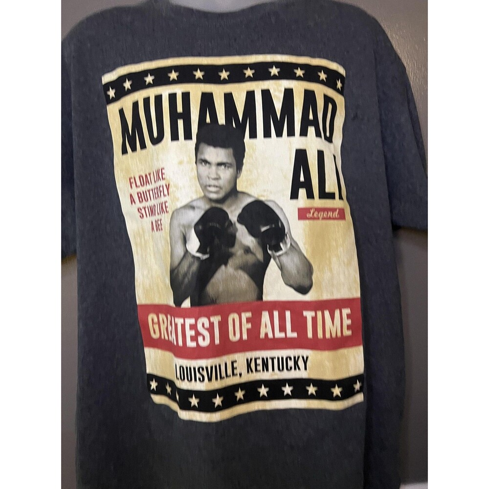 Muhammad Ali Shirt Mens 3XL Gray Greatest Of All Time Graphic Tee Boxing Legend